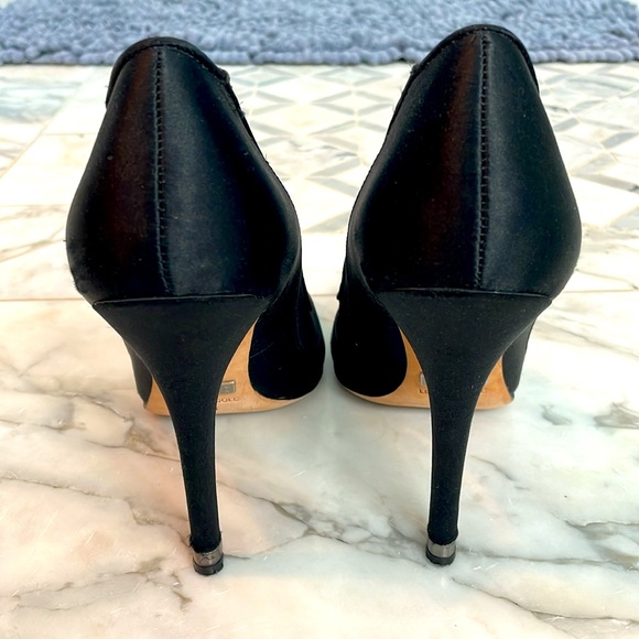 Badgley Mischka black satin heels - Picture 3 of 7
